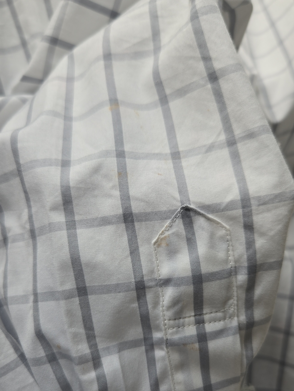 Thom Browne White Shirt with Gray Windowpane Check - Picture 9 of 10